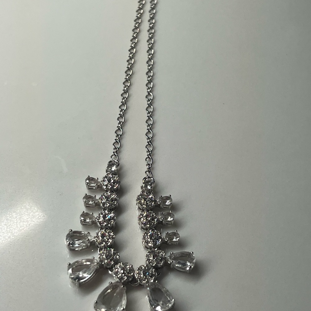 Kate Spade Silver Necklace with Clear Accents